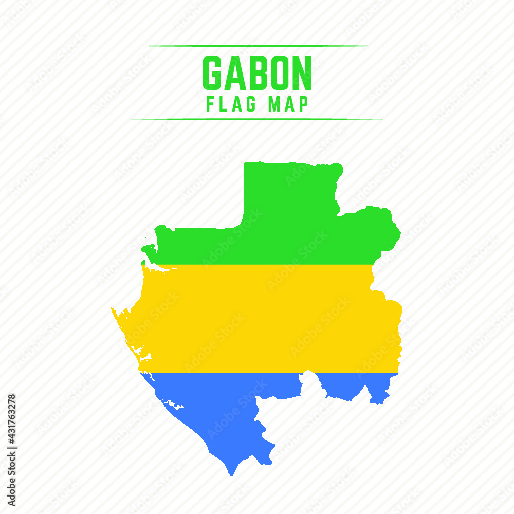 Obraz premium Flag Map of Gabon. Gabon Flag Map