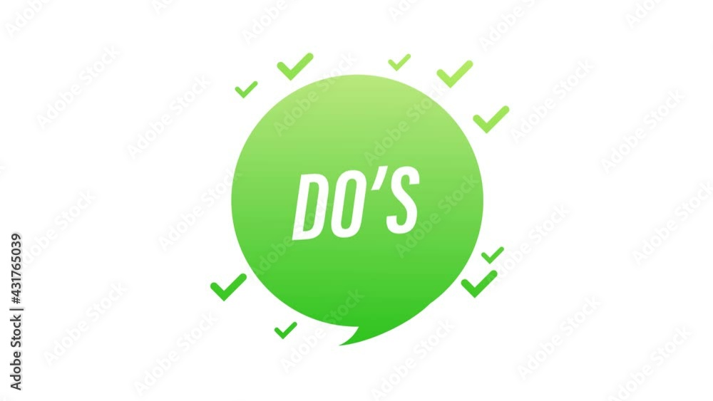 check marks ui button with dos and donts. flat simple style trend ...