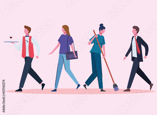 four professionals workers
