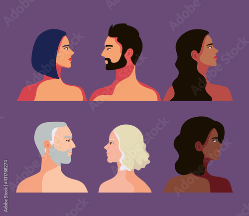 six interracial persons