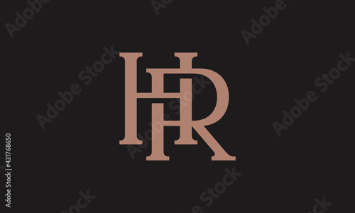 Elegant Luxury Monogram Initials H R logo design