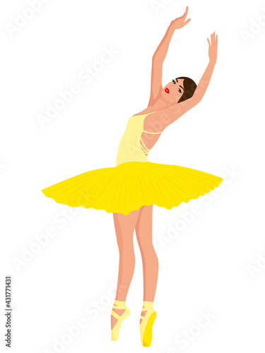 Ballerina in yellow tutu dress