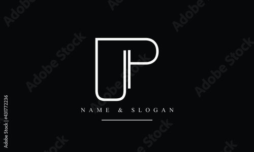 PU, UP, P, U abstract letters logo monogram