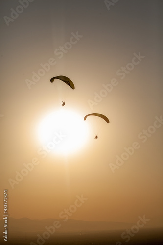 Paragliding in the Turkish mountains. Oludeniz