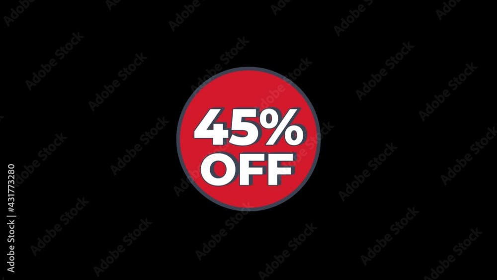 45 percent OFF. Circle template elements for sale . Concept of the sale and business. 4k motion 45 percent OFF. Circle template elements for sale . Concept of the sale and business. 4k motion