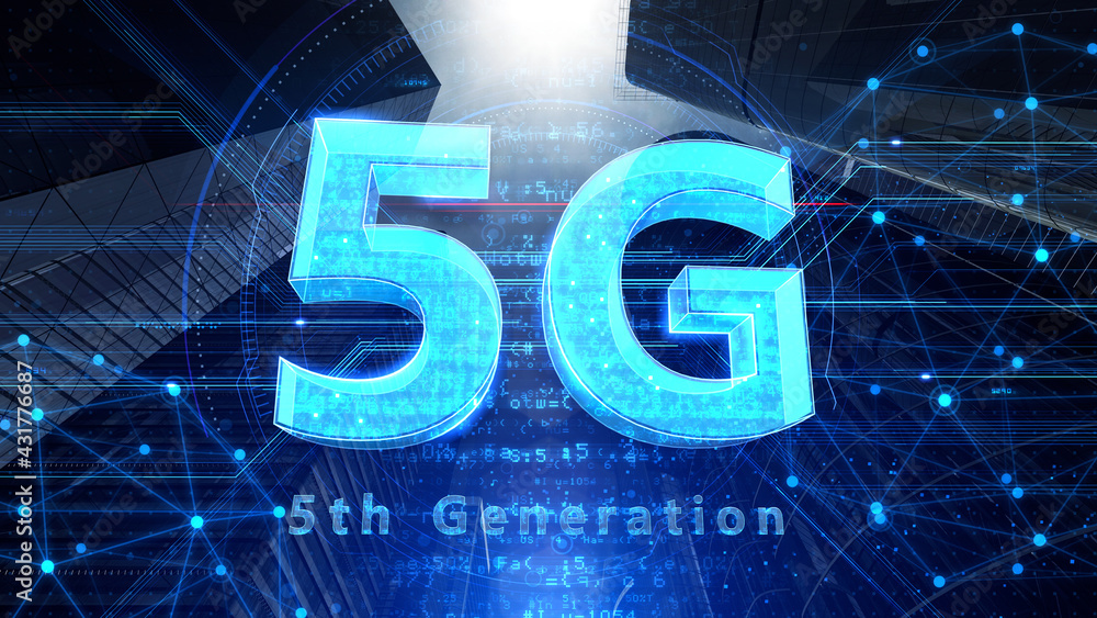 5G Smart City Network Technology 5th Generation mobile communication 3D illustration 5G Smart City Network Technology 5th Generation mobile communication 3D illustration