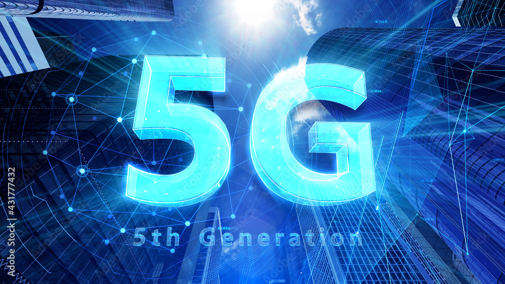 5G Smart City Network Technology 5th Generation mobile communication 3D illustration 5G Smart City Network Technology 5th Generation mobile communication 3D illustration
