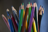 isolated various colored pencils background