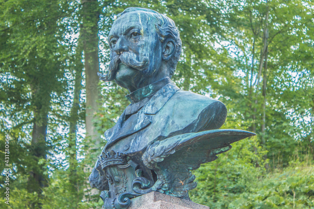 Bust of Christian Enzard Moritz von Holstein Lejre Roskilde Ledreborg Slot (castle) Region Sjælland (Region Zealand) Denmark