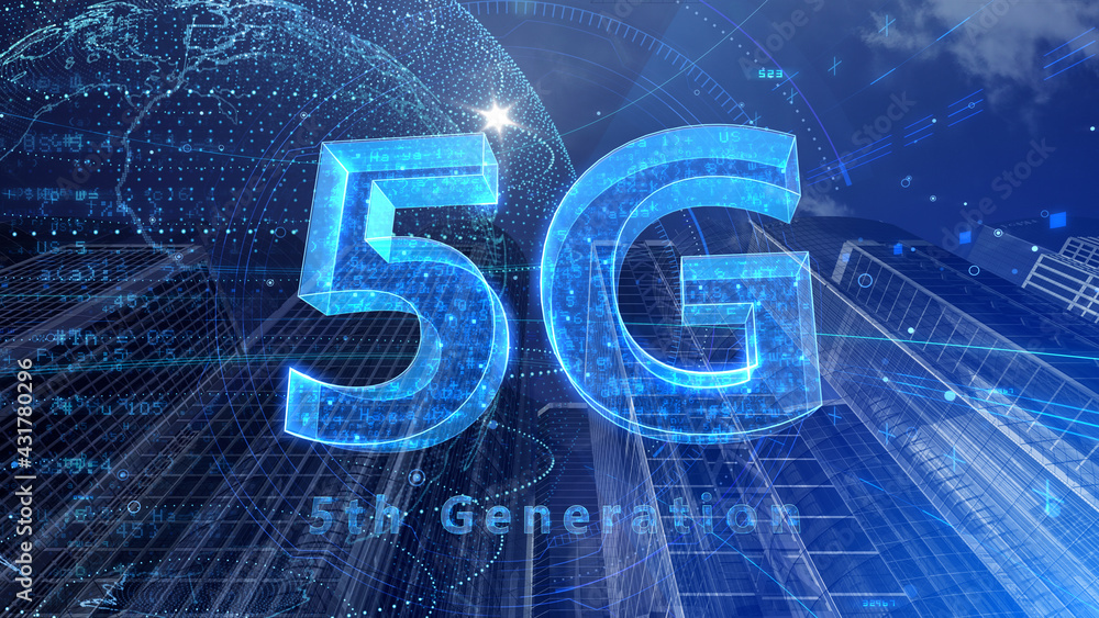 5G Smart City Network Technology 5th Generation mobile communication 3D illustration 5G Smart City Network Technology 5th Generation mobile communication 3D illustration