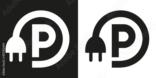 SYMBOLE PARKING POUR VOITURE ÉLECTRIQUE