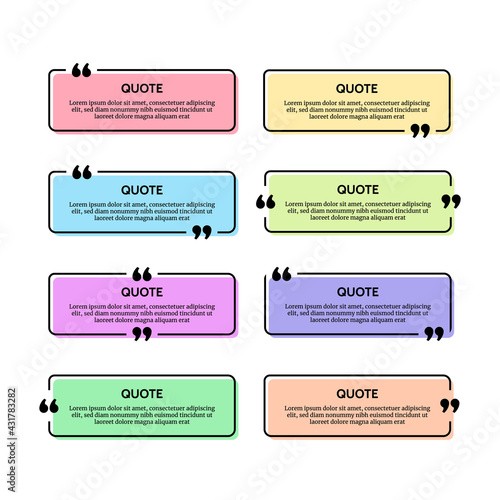 Set of quote box frames