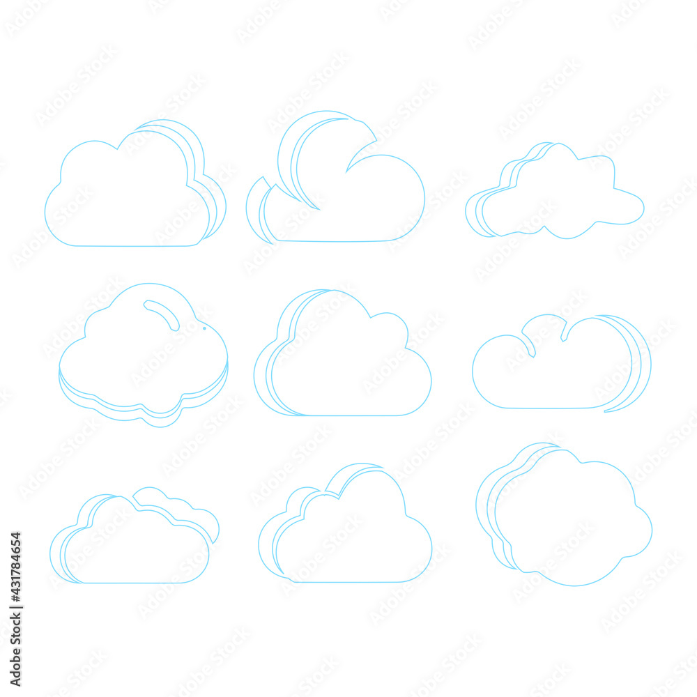 Set simple icon cloud Set simple icon cloud