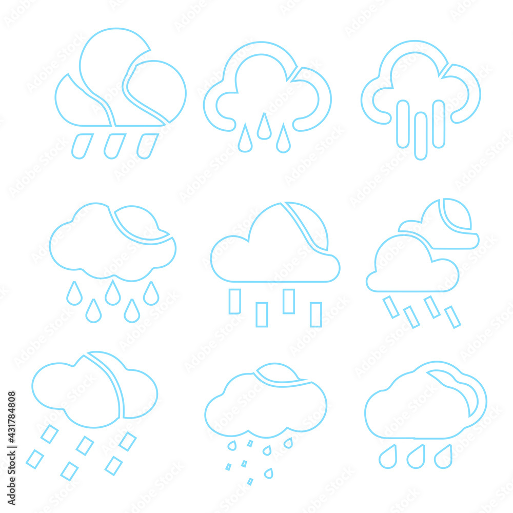 Set simple icon cloud Set simple icon cloud