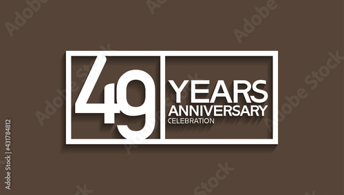 Wallpaper Mural 49 years anniversary logotype with white color in square isolated on brown background. vector can be use for company celebration purpose Torontodigital.ca