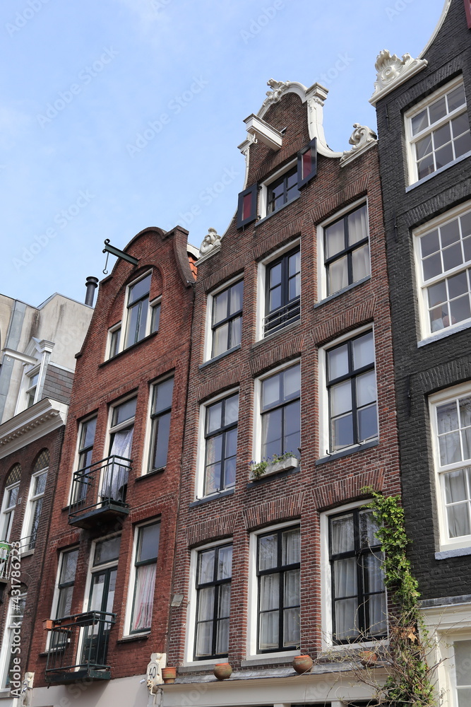 Fototapeta premium Amsterdam Jordaan Traditional Canal House Facades