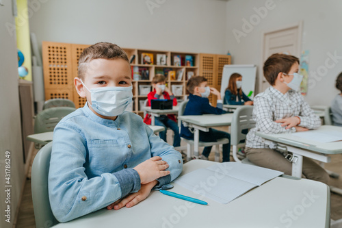 Lesson in the elementary school during COVID-19 pandemic
