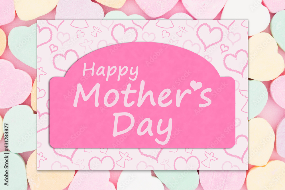 Happy Mothers Day pink greeting card Happy Mothers Day pink greeting card