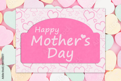 Happy Mothers Day pink greeting card