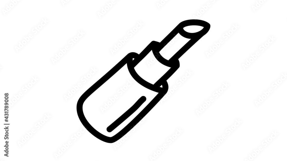 line Lipstick icon animation. Motion graphics 4k video motion illustration sign. Outline doodle style alpha channel line Lipstick icon animation. Motion graphics 4k video motion illustration sign. Outline doodle style alpha channel