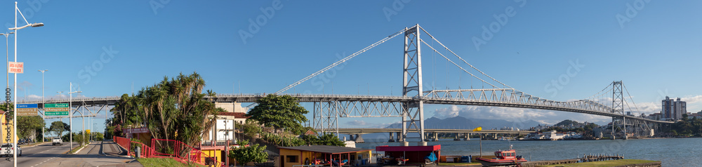 Panorâmica da Ponte Hercílio Luz , Santa Catarina, Brasil, florianopolis,  Florianópolis 
