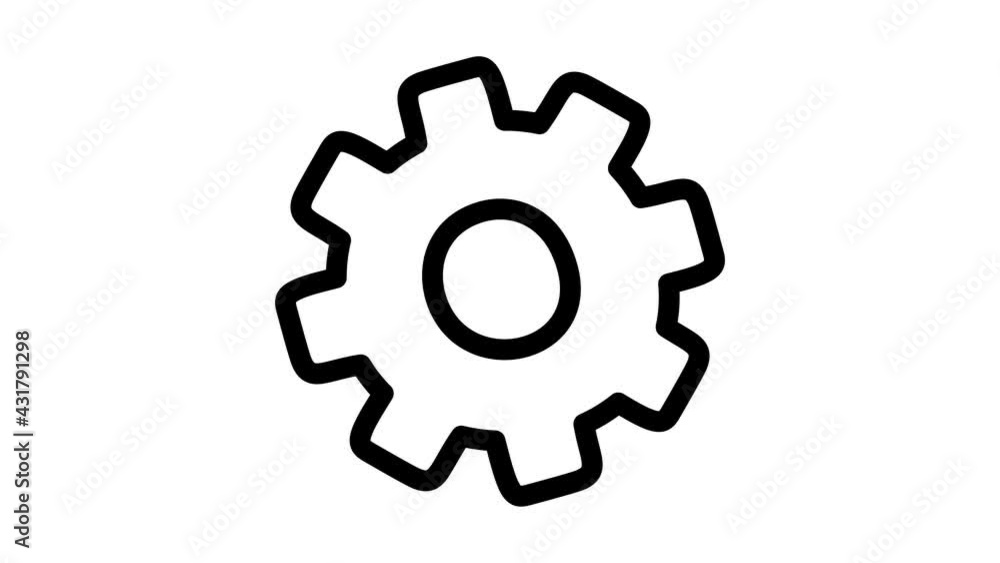 Gear icon animation. Animation with rotating gears Motion graphics 4k video motion illustration sign. Outline doodle style alpha channel Gear icon animation. Animation with rotating gears Motion graphics 4k video motion illustration sign. Outline doodle style alpha channel