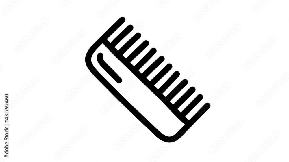 Hairbrush icon animation. Motion graphics 4k video motion illustration sign. Outline doodle style alpha channel Hairbrush icon animation. Motion graphics 4k video motion illustration sign. Outline doodle style alpha channel