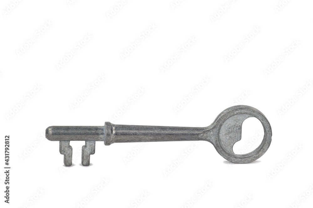Antique long metal wardrobe key with two bits Antique long metal wardrobe key with two bits