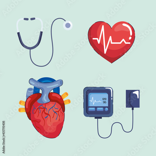 four hypertension icons