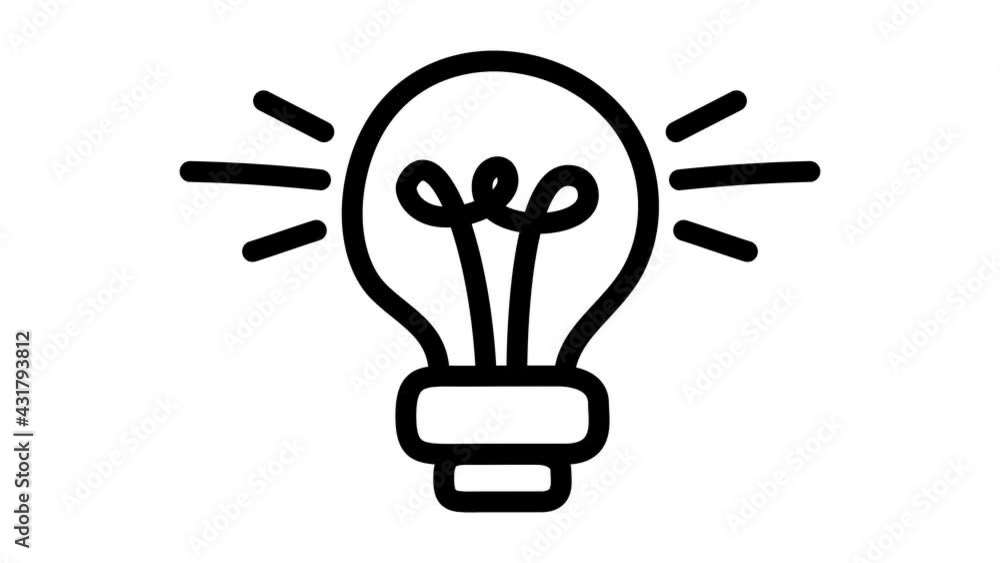 bulb Idea icon animation. light bulb Motion graphics 4k video motion illustration sign. Outline doodle style alpha channel. bulb Idea icon animation. light bulb Motion graphics 4k video motion illustration sign. Outline doodle style alpha channel.