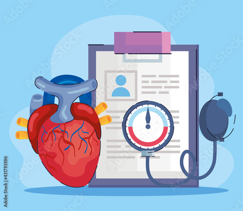 three hypertension disease icons