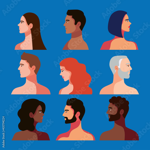 nine interracial persons
