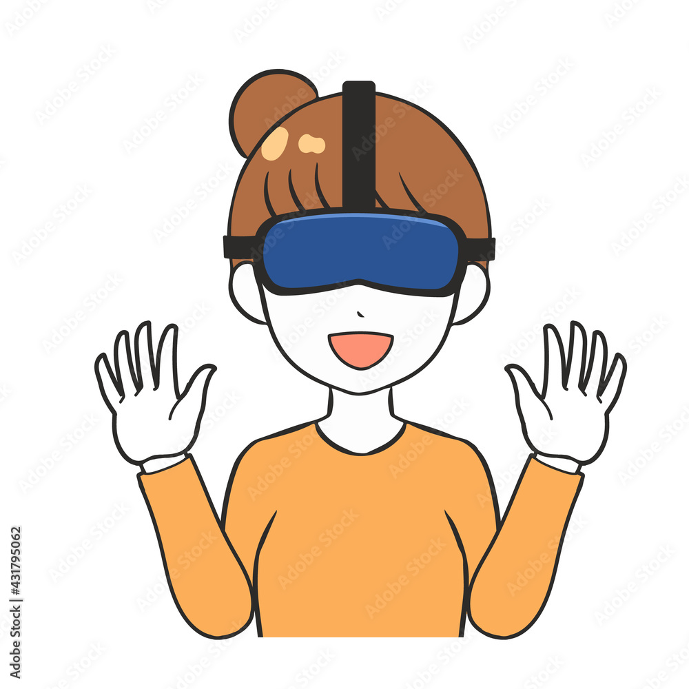 VR　喜ぶ　女性