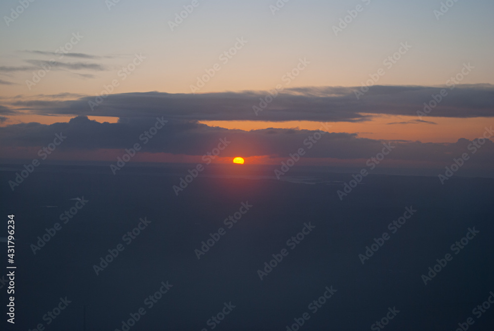 Naklejka premium Sunset over Slieve Croob, Dromara, Ireland