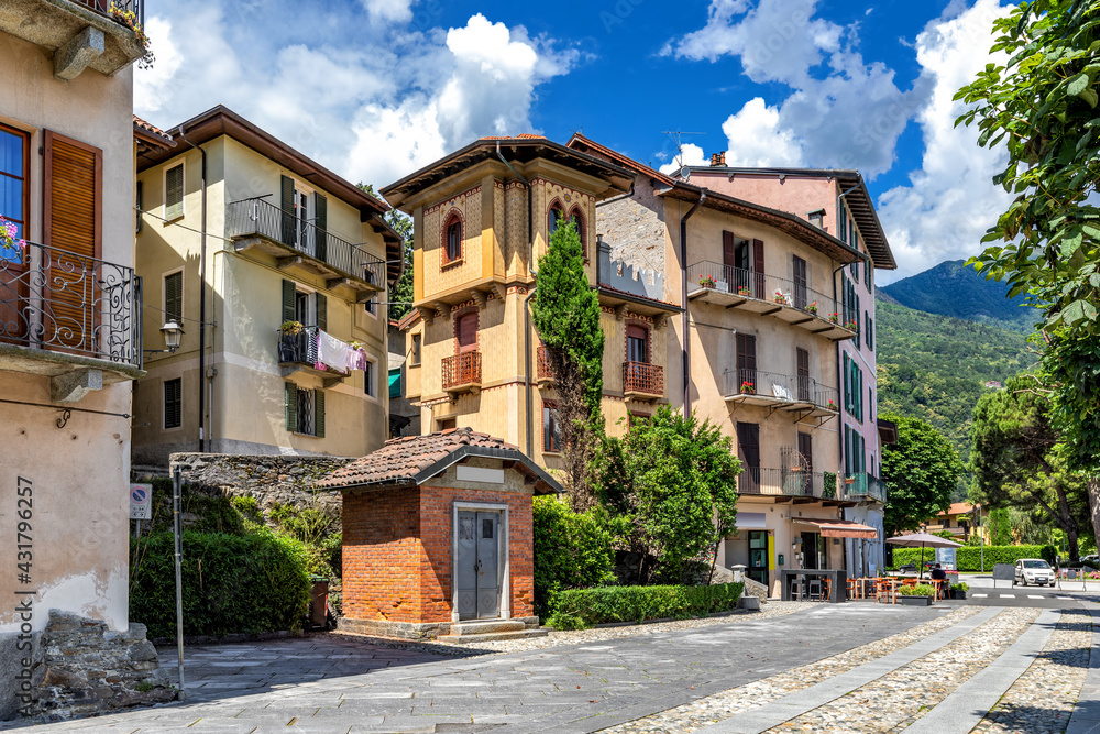 Old colorful houses in Cannobio, Italy.