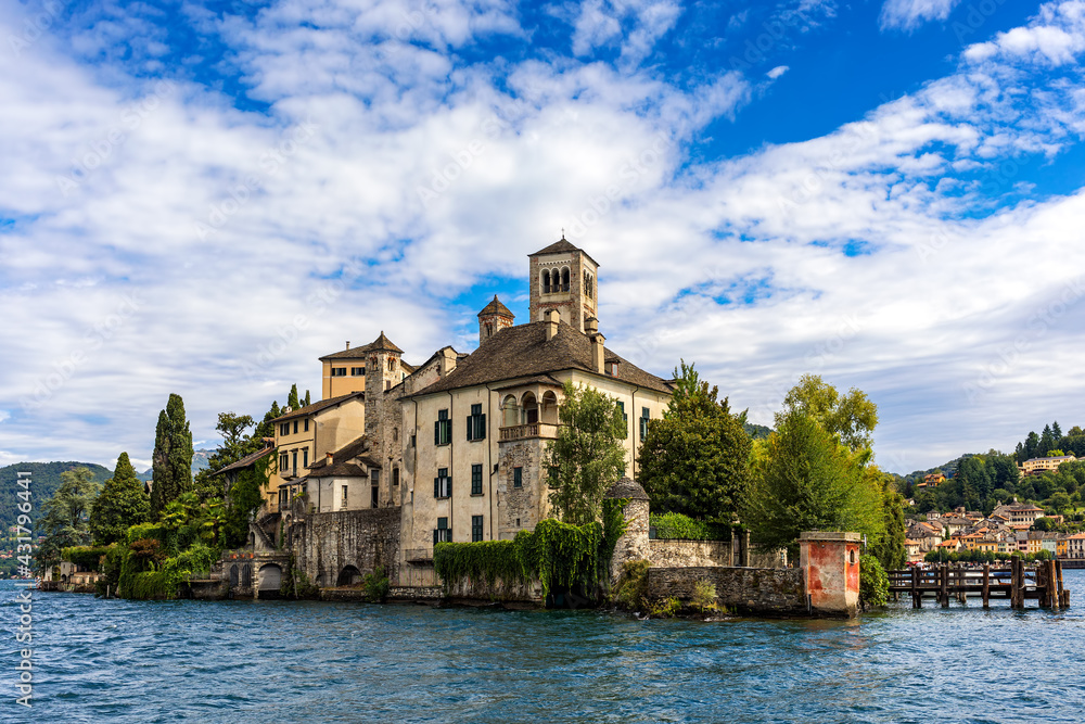 Benedictine monastery on San Giulio island in Italy.