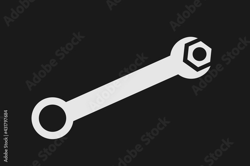 Ratchet key, fastener and wrench - hand tool and equipment for fixing and repair. Vector illustration.