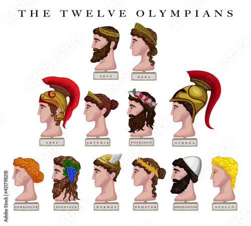 Vector illustration set of the Twelve Olympian Gods photo