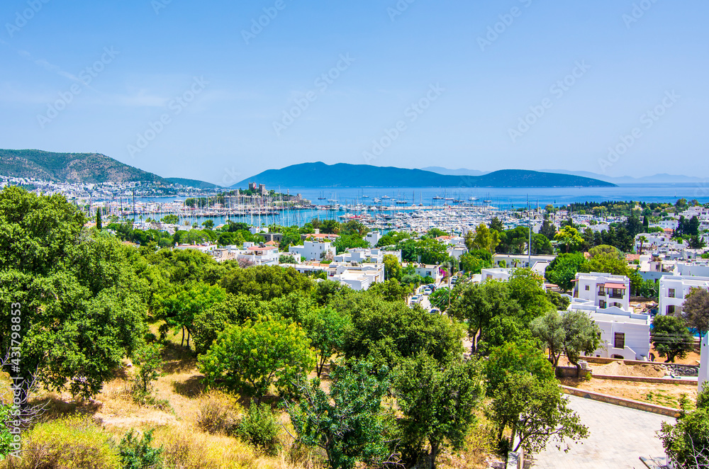 Bodrum Castle and harbour view from hill 