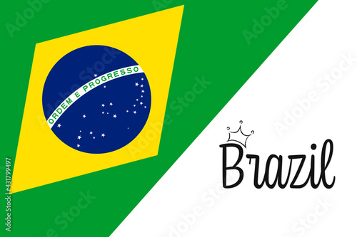 Brazil flag. Brasil Independence Day. Background with national country symbol.