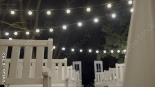 a couple in love runs together. a happy couple. a couple in love on a beautiful evening veranda.