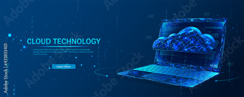 Cloud technologies. Cloud computing. Cloud Computing, Big Data Concept illustration or background. A digital service or application with data transmission. Network computing technologies. 