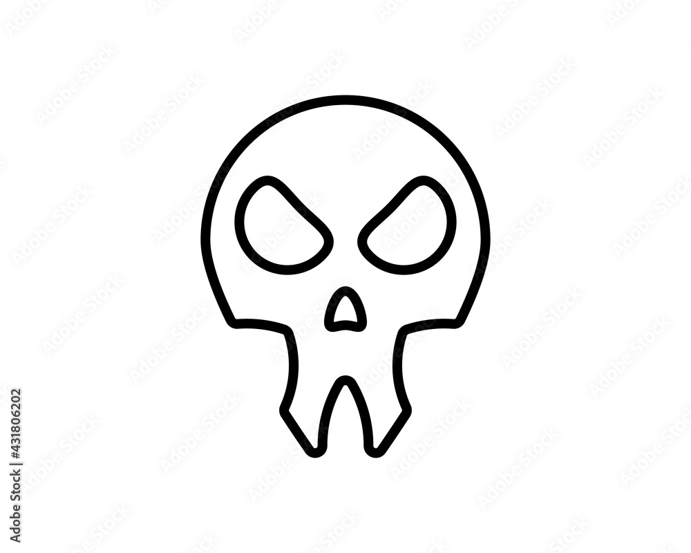 Death skull, danger or poison flat vector icon for apps and websites isolated on white Death skull, danger or poison flat vector icon for apps and websites isolated on white