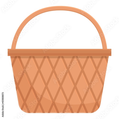 Wooden basket icon. Cartoon and flat of Wooden basket vector icon for web design isolated on white background