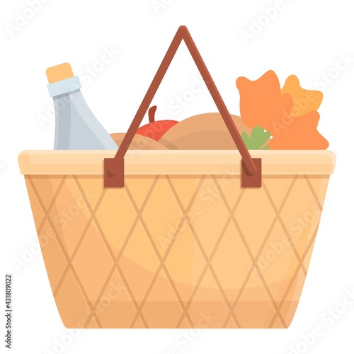 Food basket icon. Cartoon and flat of Food basket vector icon for web design isolated on white background