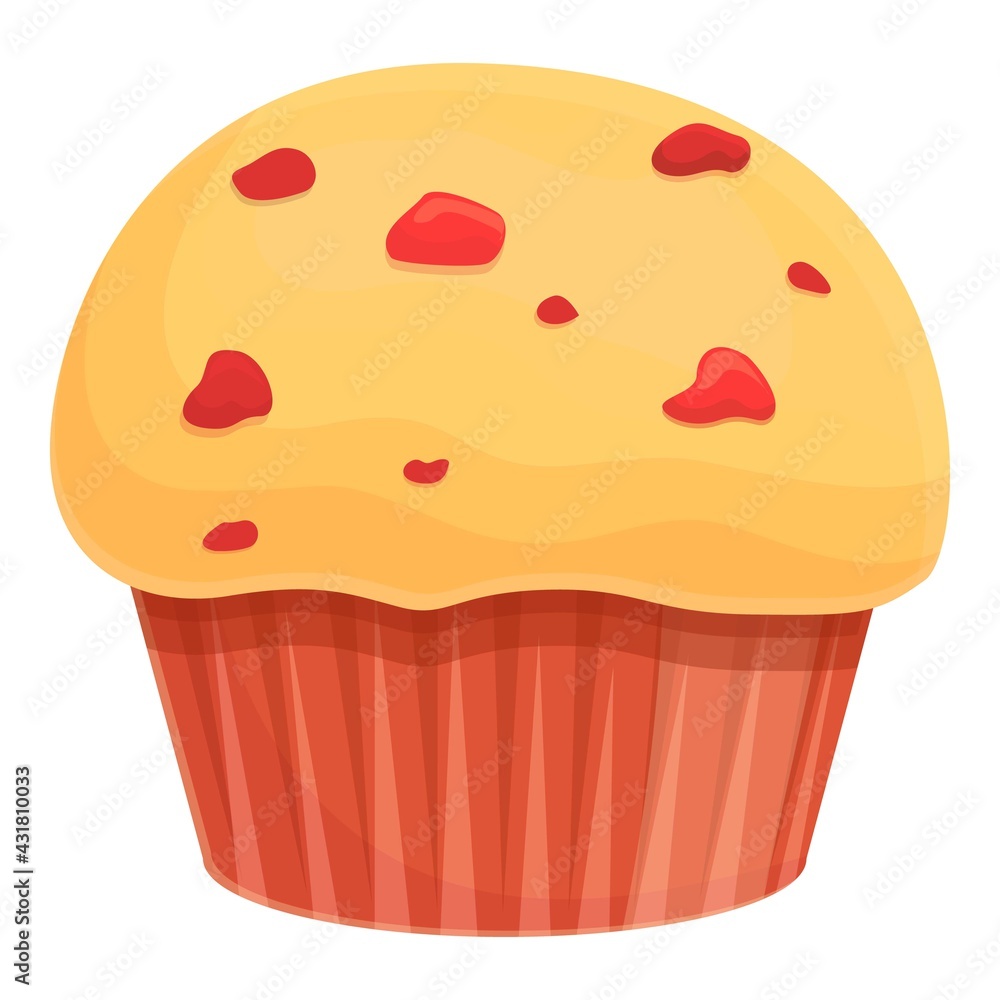 Snack muffin icon. Cartoon and flat of Snack muffin vector icon for web design isolated on white background Snack muffin icon. Cartoon and flat of Snack muffin vector icon for web design isolated on white background