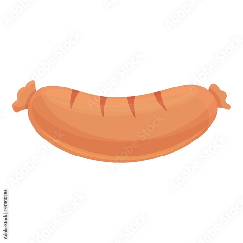 Grill sausage icon. Cartoon and flat of Grill sausage vector icon for web design isolated on white background