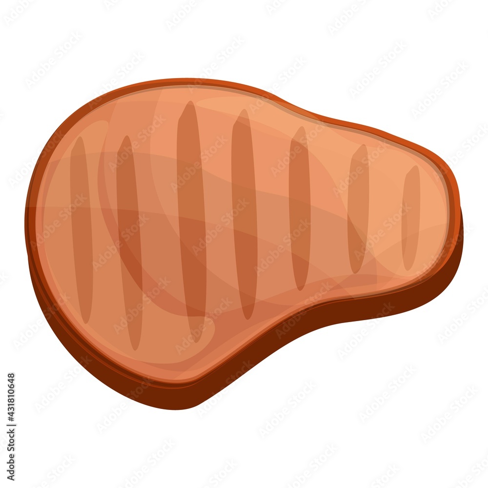 Grilled pork icon. Cartoon and flat of Grilled pork vector icon for web design isolated on white background Grilled pork icon. Cartoon and flat of Grilled pork vector icon for web design isolated on white background