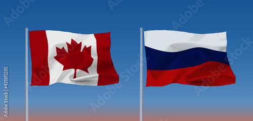 カナダとロシアの国旗