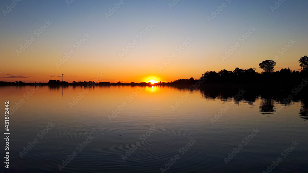 sunset in a lagoon